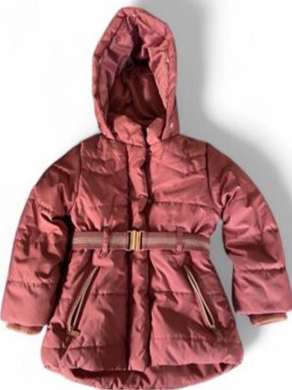 Tahari Girls' Hooded Puffer Jacket in Rose